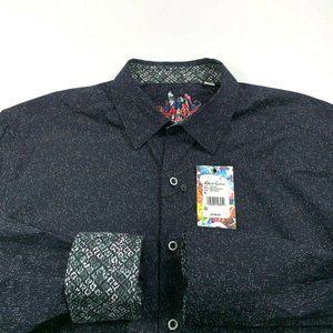 ROBERT GRAHAM Beehler Dark Navy Button Down XL